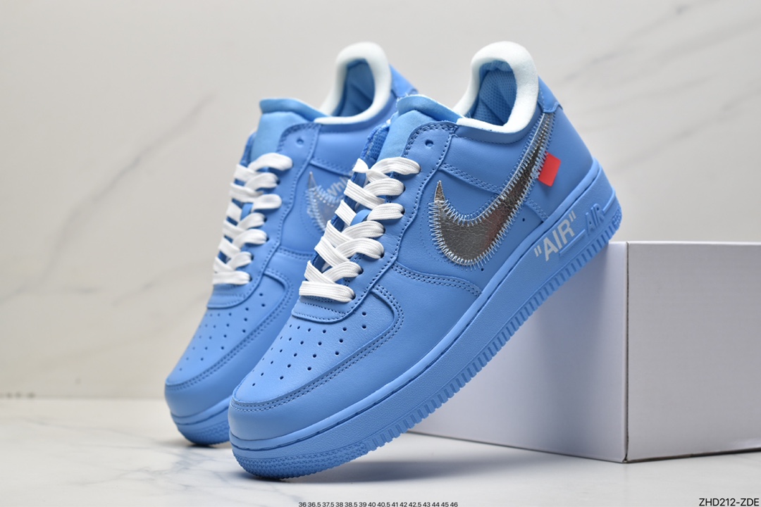300 纯原版本OFF WHITE Nike Air Force 1 Low 空军低帮经典板鞋白银勾 AO4297-100