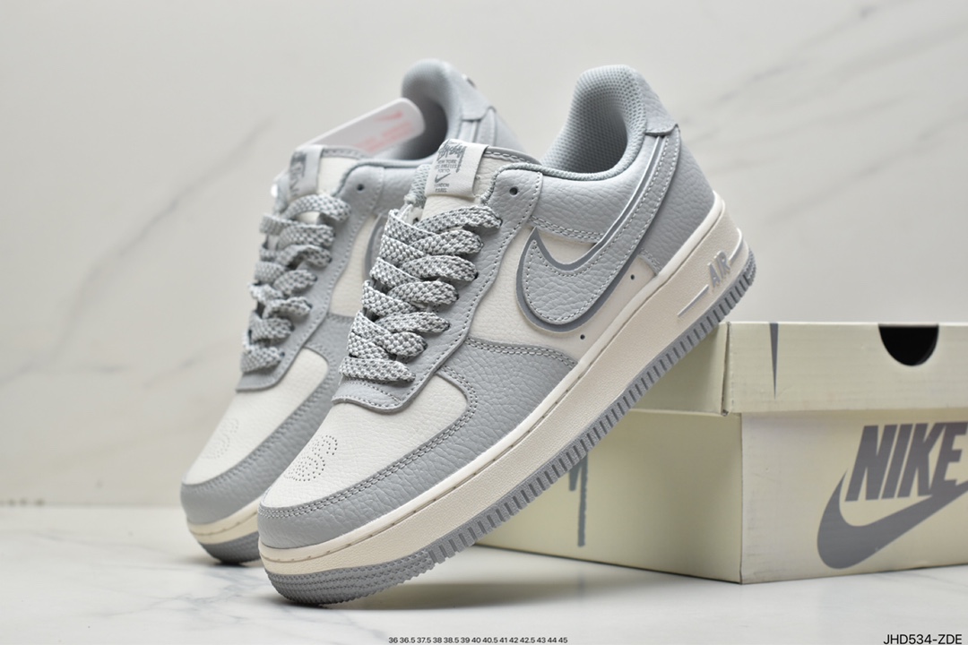 ”Joining again, the original American street fashion brand-Stüssy x Air Force 1′07 Low””Milk White/Grey””ST2022-616”