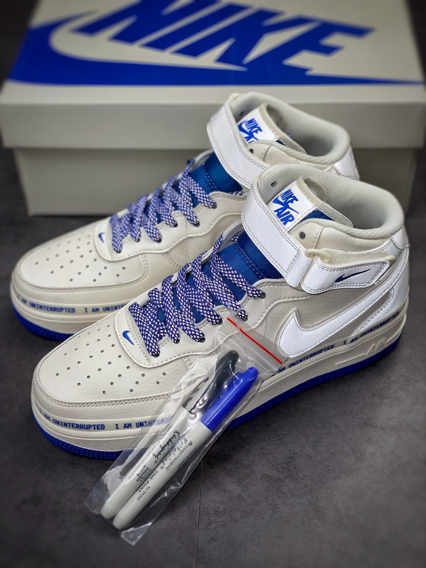 250 Nike Air Force 1 ’07 Mid × Uninterrupted 米宝蓝中帮 NU3060-686