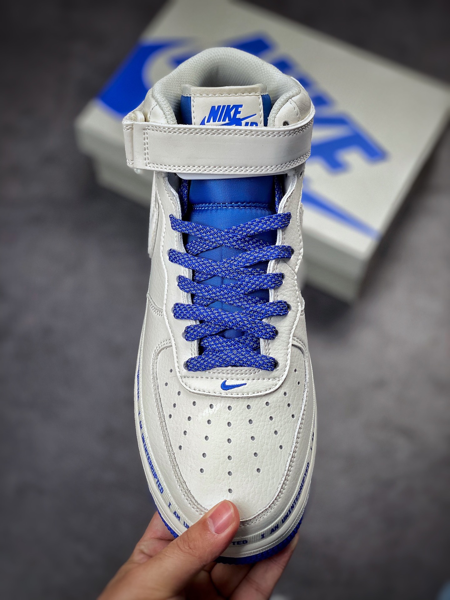 250 Nike Air Force 1 ’07 Mid × Uninterrupted 米宝蓝中帮 NU3060-686