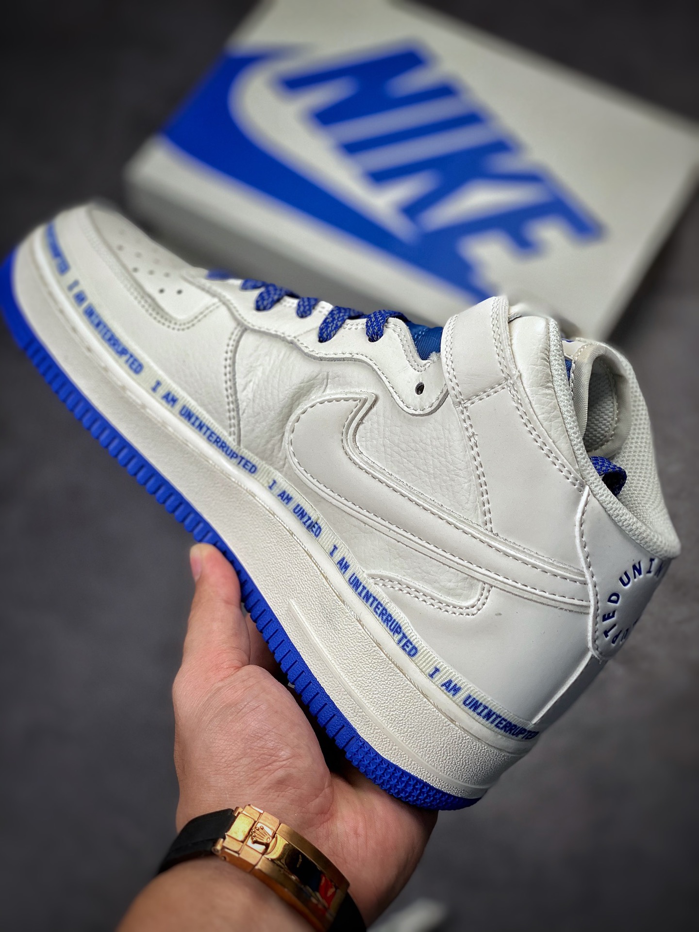 250 Nike Air Force 1 ’07 Mid × Uninterrupted 米宝蓝中帮 NU3060-686