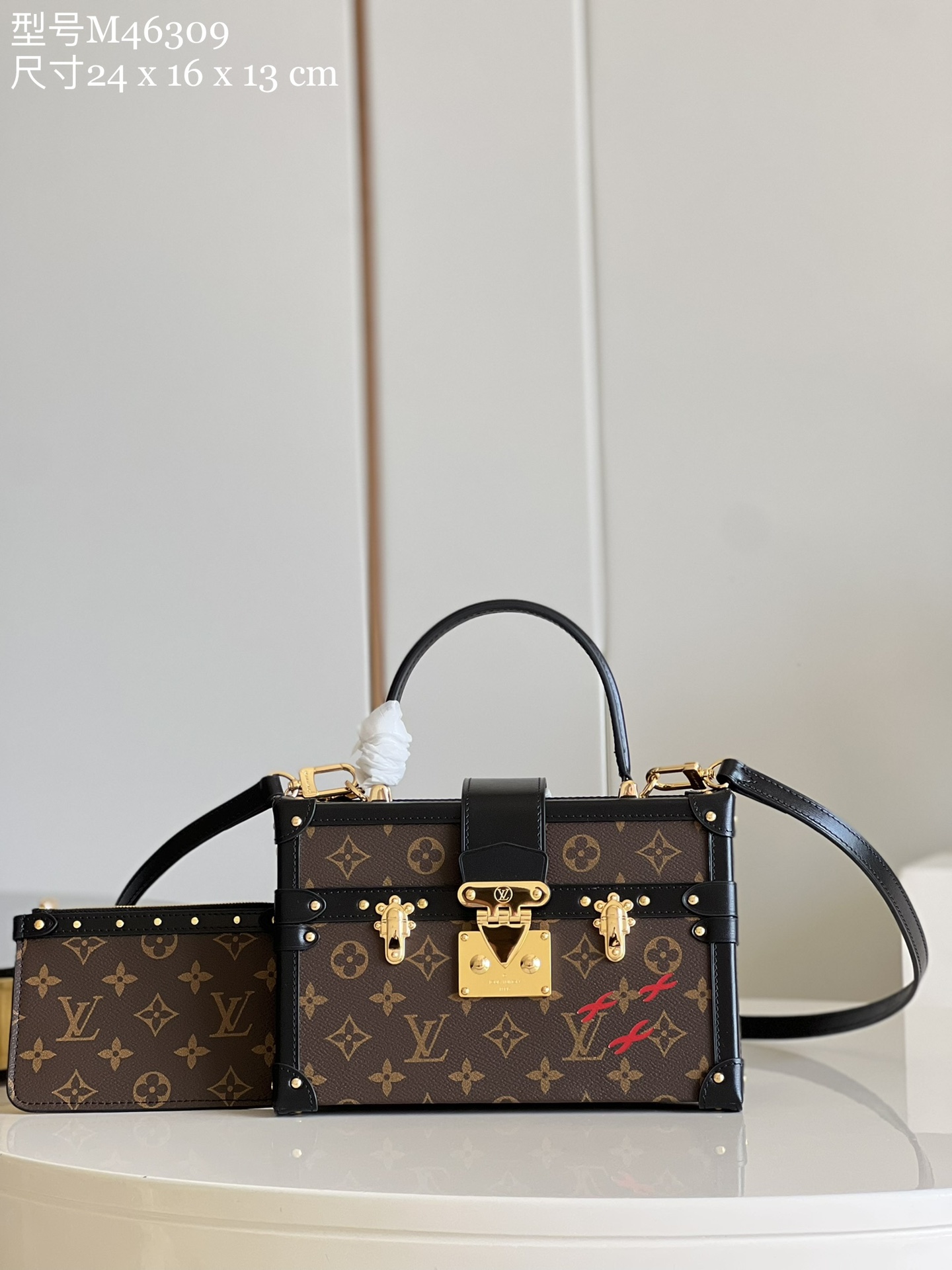 Louis Vuitton LV Petite Malle Bags Handbags Monogram Canvas Chains M46309