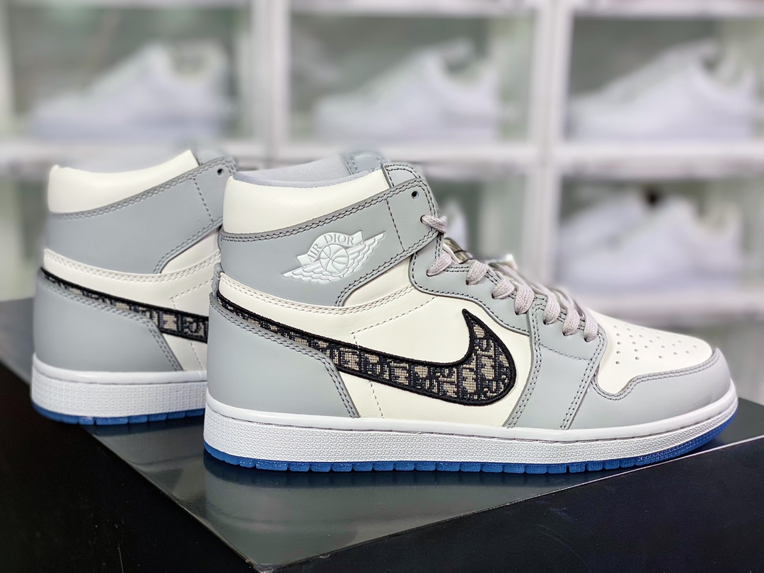 550 2020ss高奢品牌-迪奥 x Air Jordan Brand 1 High OG ”Grey”AJ1乔丹一代CN8607-002