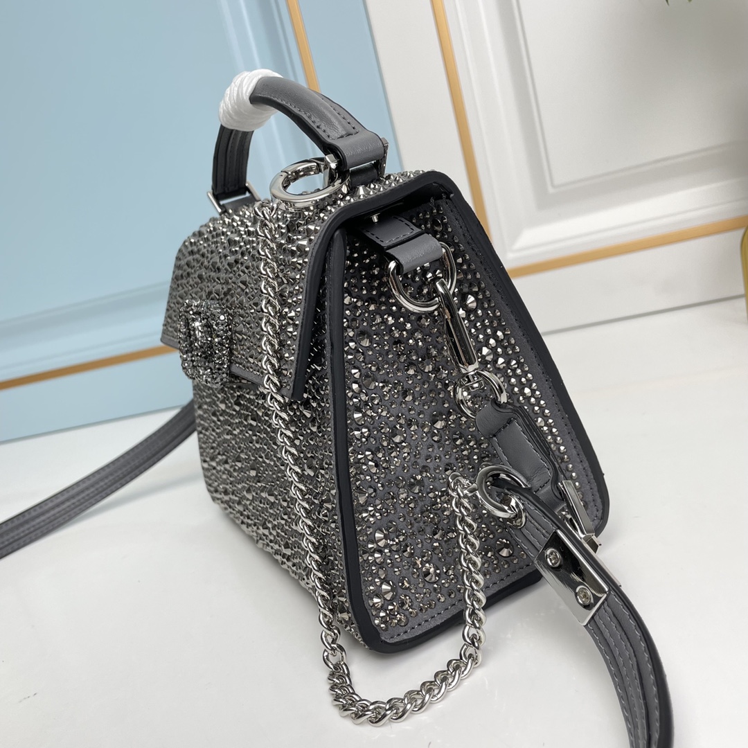 【配礼盒】🎁Valentino Garavani VSLING 迷你手提包，通体覆满施华洛世奇®仿水晶，