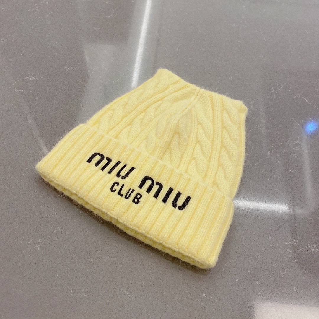 缪缪miumiu2022秋冬新款针织羊毛帽