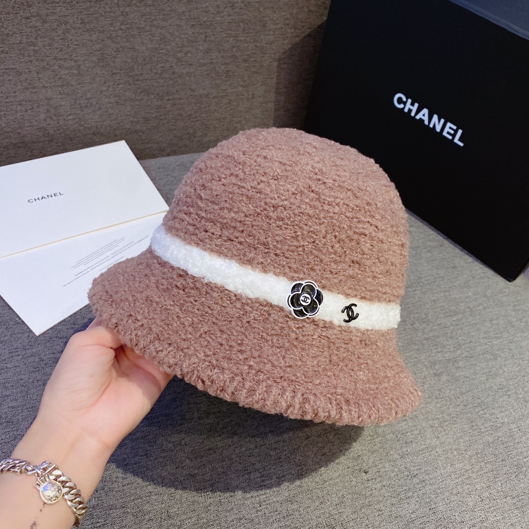 Chanel香奈儿2022秋冬新款羊羔毛渔夫帽