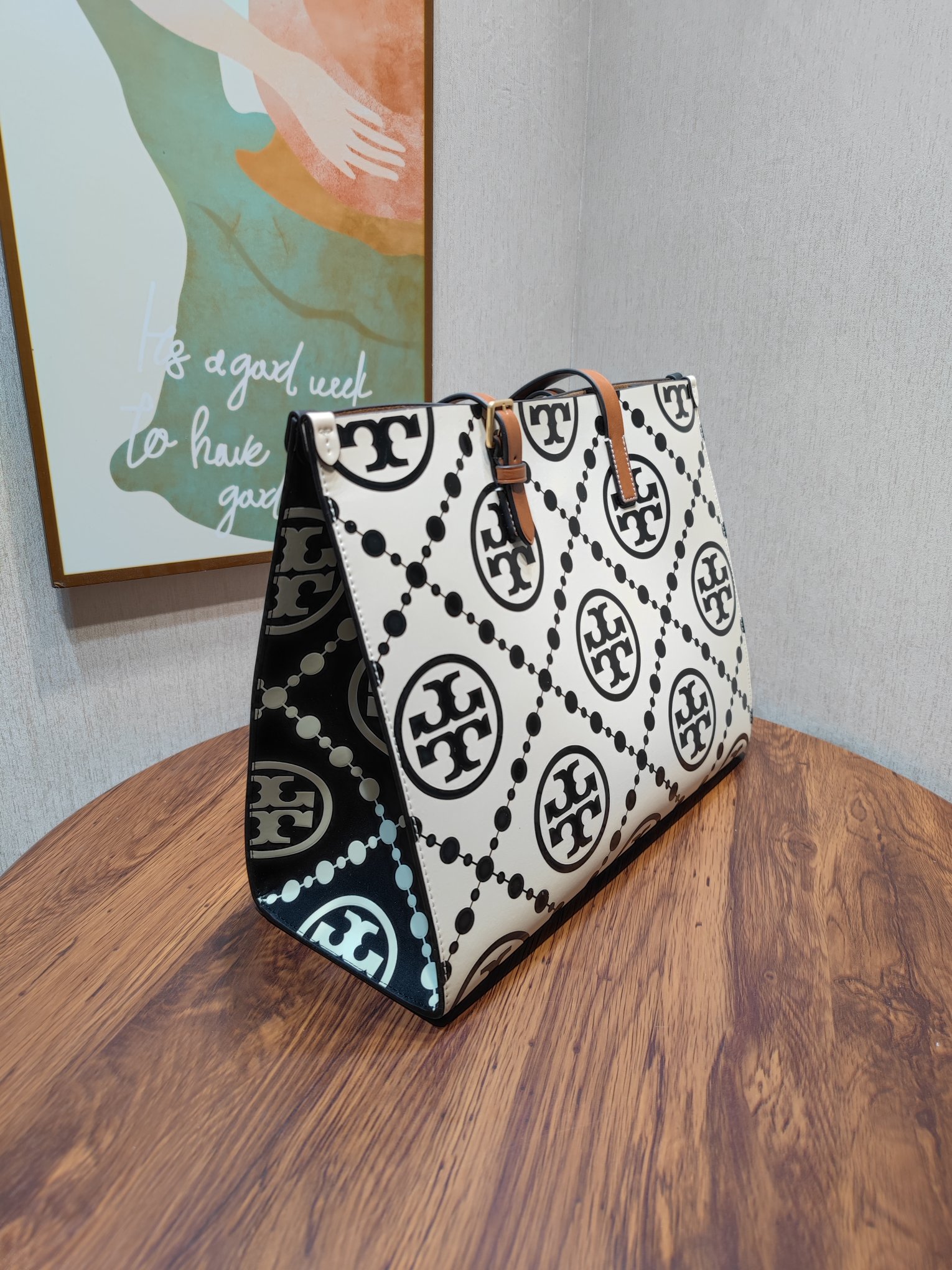 Tory Burch T Monogram Embossed Leather Tote Bag, Large 3 a1667512171240 4046