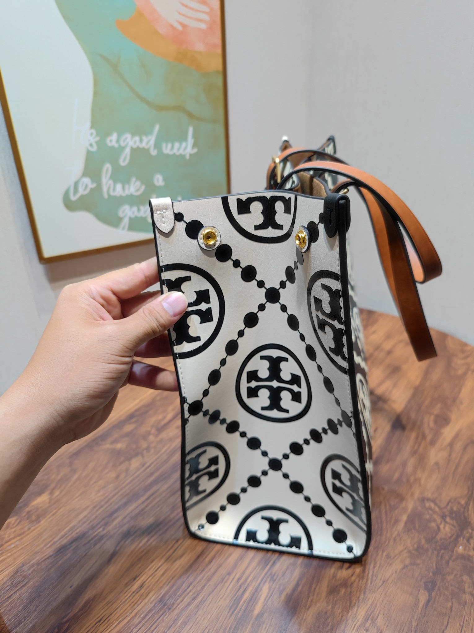 Tory Burch T Monogram Embossed Leather Tote Bag, Large 5 a1667512172531 5182