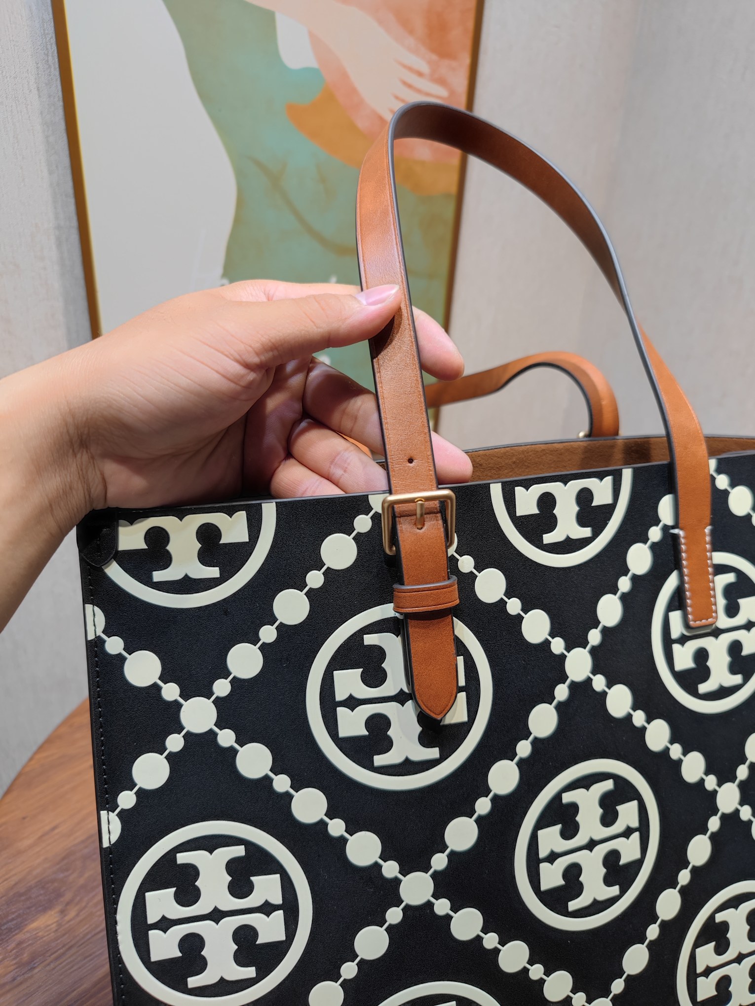 Tory Burch T Monogram Embossed Leather Tote Bag, Large 7 a1667512173925 7222