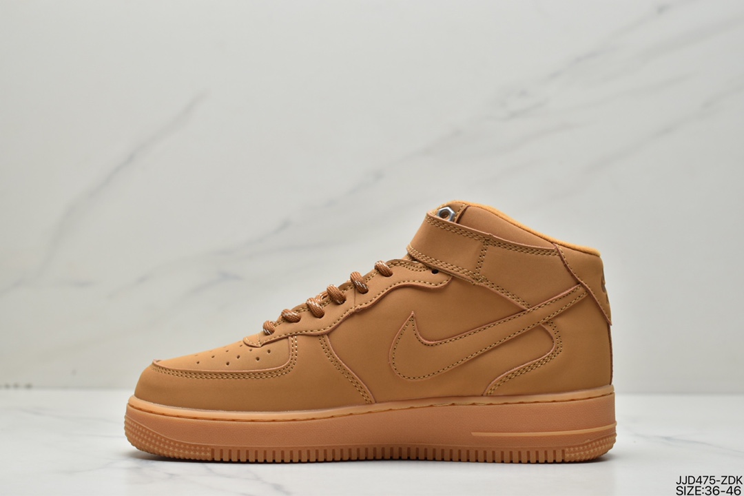 130 耐克Nike Air Force 1 High '07 WBFLAX Wheat 小麦色中帮空军CJ9158-200