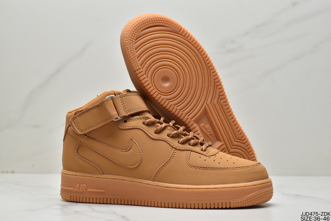 130 耐克Nike Air Force 1 High '07 WBFLAX Wheat 小麦色中帮空军CJ9158-200