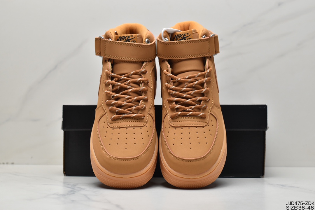 130 耐克Nike Air Force 1 High '07 WBFLAX Wheat 小麦色中帮空军CJ9158-200