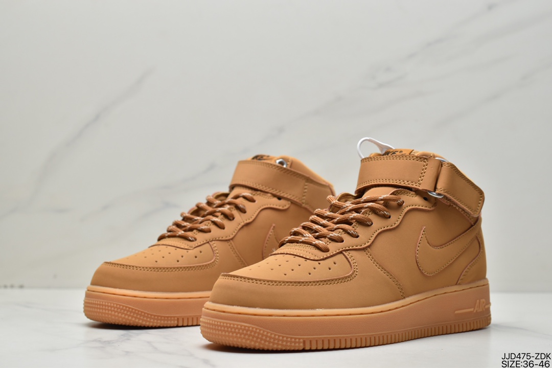 130 耐克Nike Air Force 1 High '07 WBFLAX Wheat 小麦色中帮空军CJ9158-200
