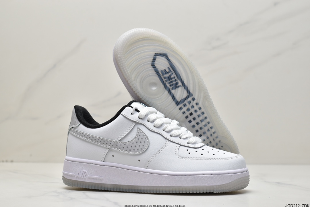 180 耐克Nike Air Force1Low 白灰裸眼3D CW5909-100