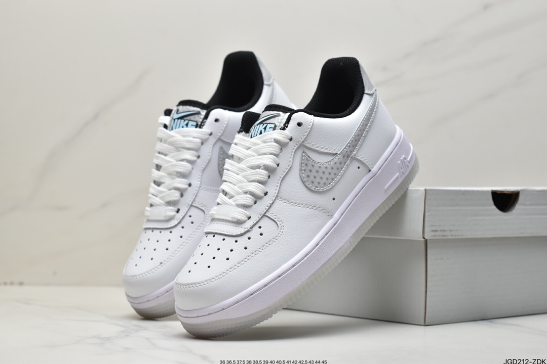 180 耐克Nike Air Force1Low 白灰裸眼3D CW5909-100