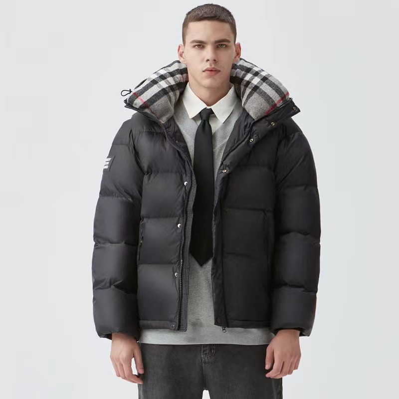 Guangzhou high-version Burberry Winter Coat, Zhou Dongyu same style. Colors: Black. Sizes: S-XXL.-Big cat