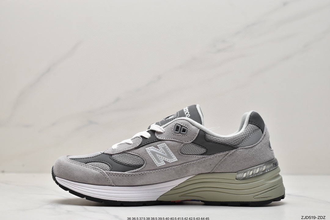 American-made M992GR Yuanzu Gray Retro Casual Running Shoes