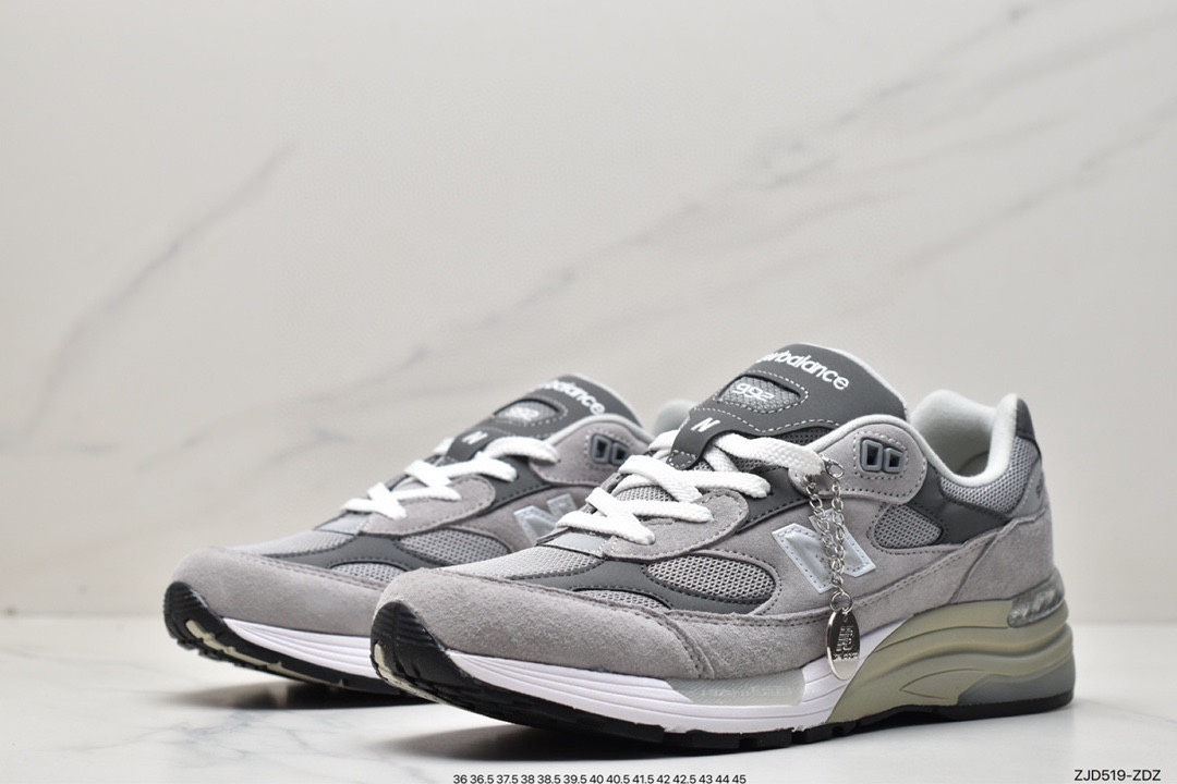 American-made M992GR Yuanzu Gray Retro Casual Running Shoes