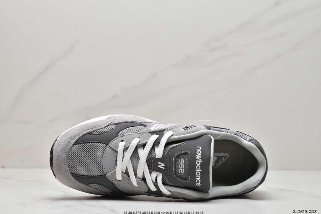 American-made M992GR Yuanzu Gray Retro Casual Running Shoes