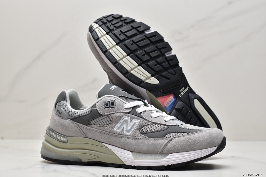 American-made M992GR Yuanzu Gray Retro Casual Running Shoes