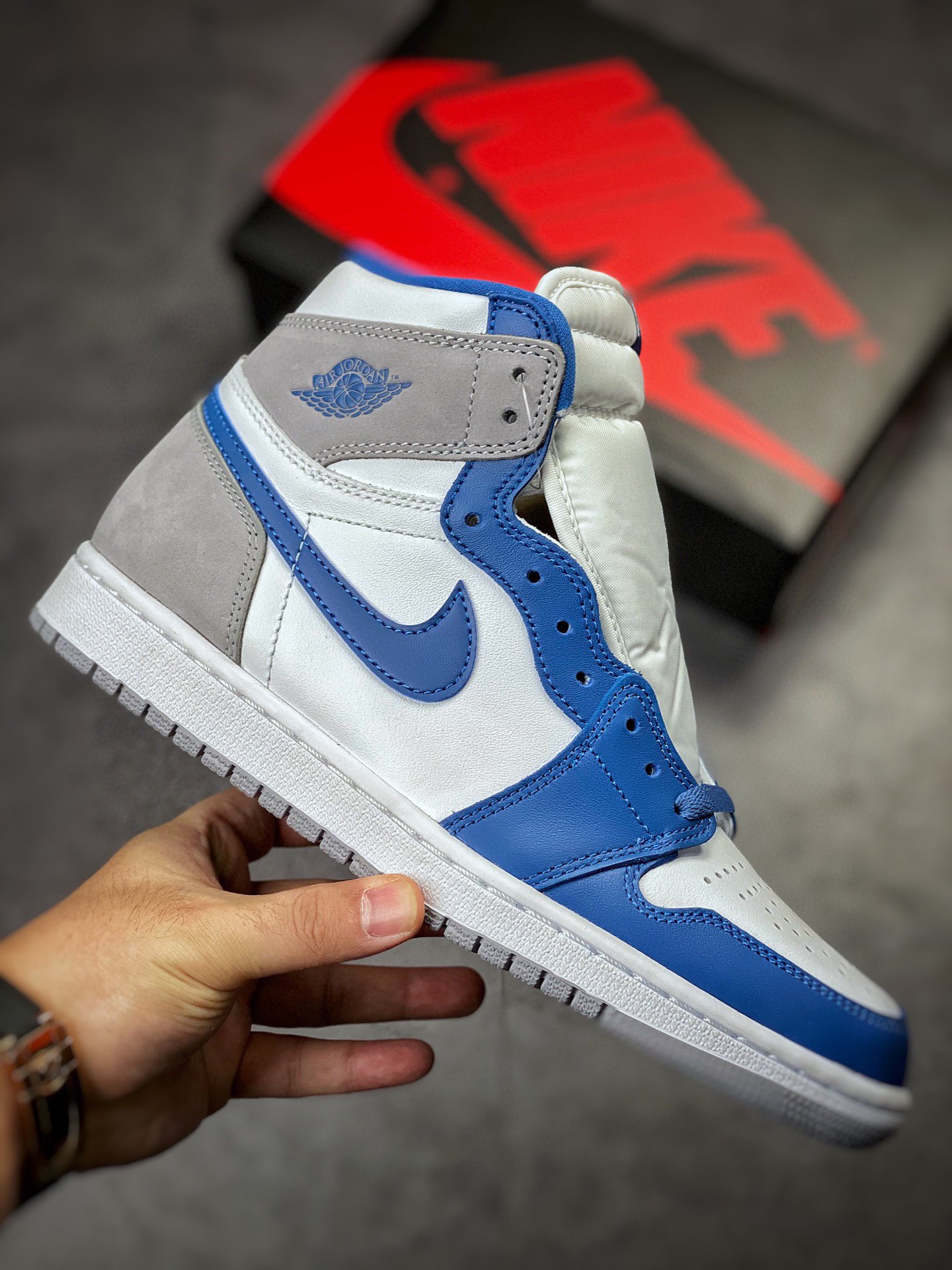 260 莞产原底面 Air Jordan 1 High OG ”True Blue” 白灰蓝DZ5485-410