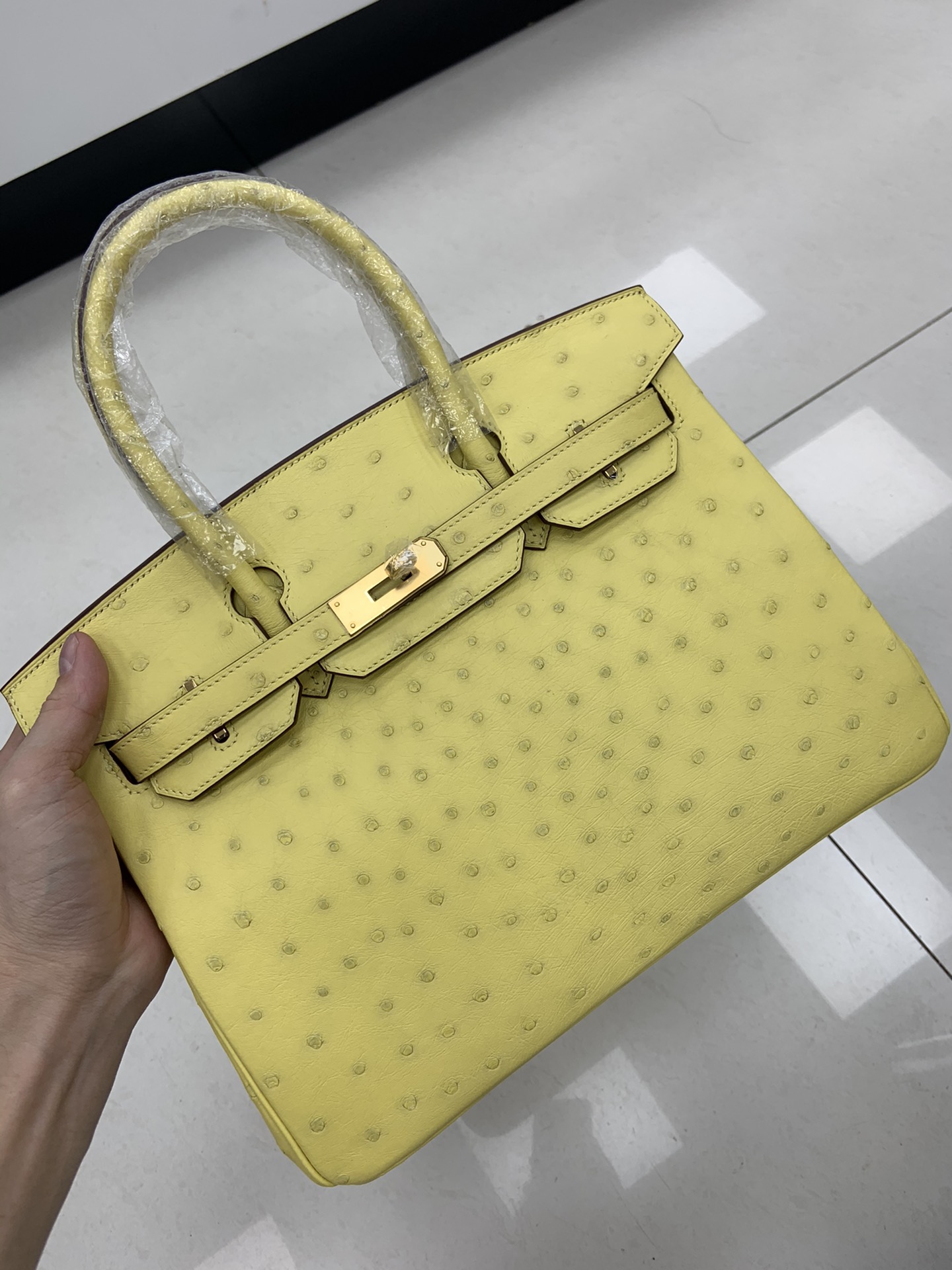 铂金 birkin 进口鸵鸟皮，手工蜡线，全钢五金，25cm/30cm 现货 ，更多颜色🉑预定 图片30CM