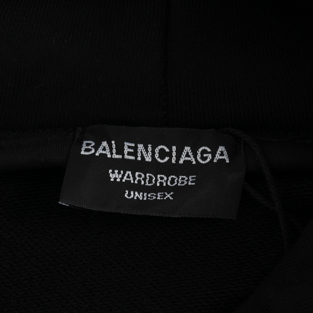 320 Balenciag/巴黎世家 22Fw手臂织带刺绣logo连帽卫衣