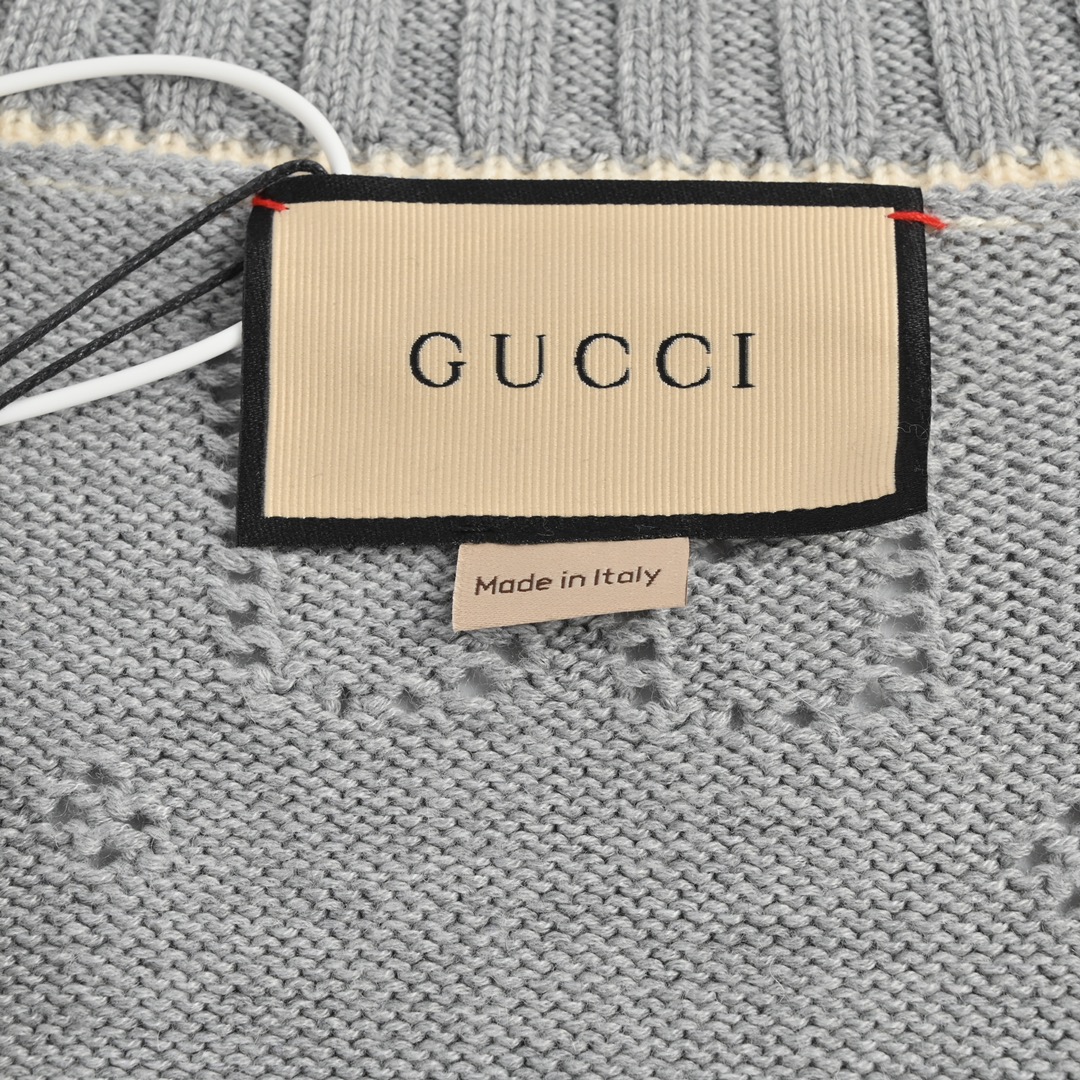 320 Gucci/古驰 22Fw 双G镂空毛衣开衫