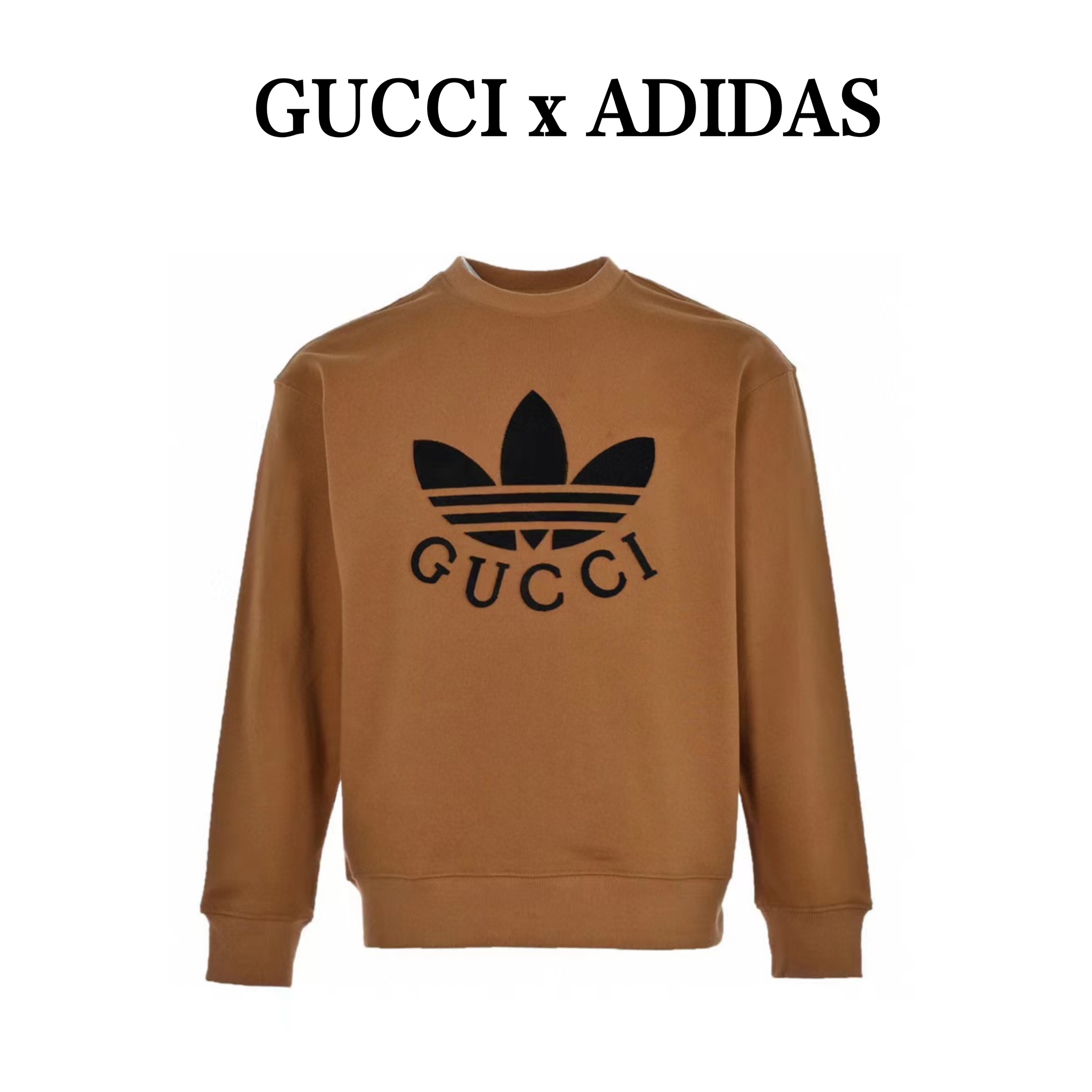 250 Gucci & Adidas 联名款植绒三叶草圆领卫衣