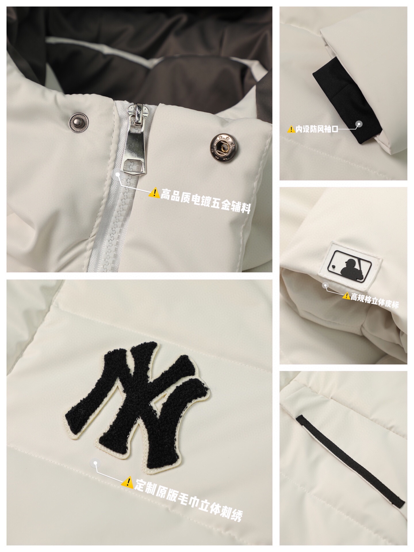 300【长款羽绒棉服】 MLB-NY『纽约洋基队』22FW冬季新款梦幻拼接中长款羽绒棉服