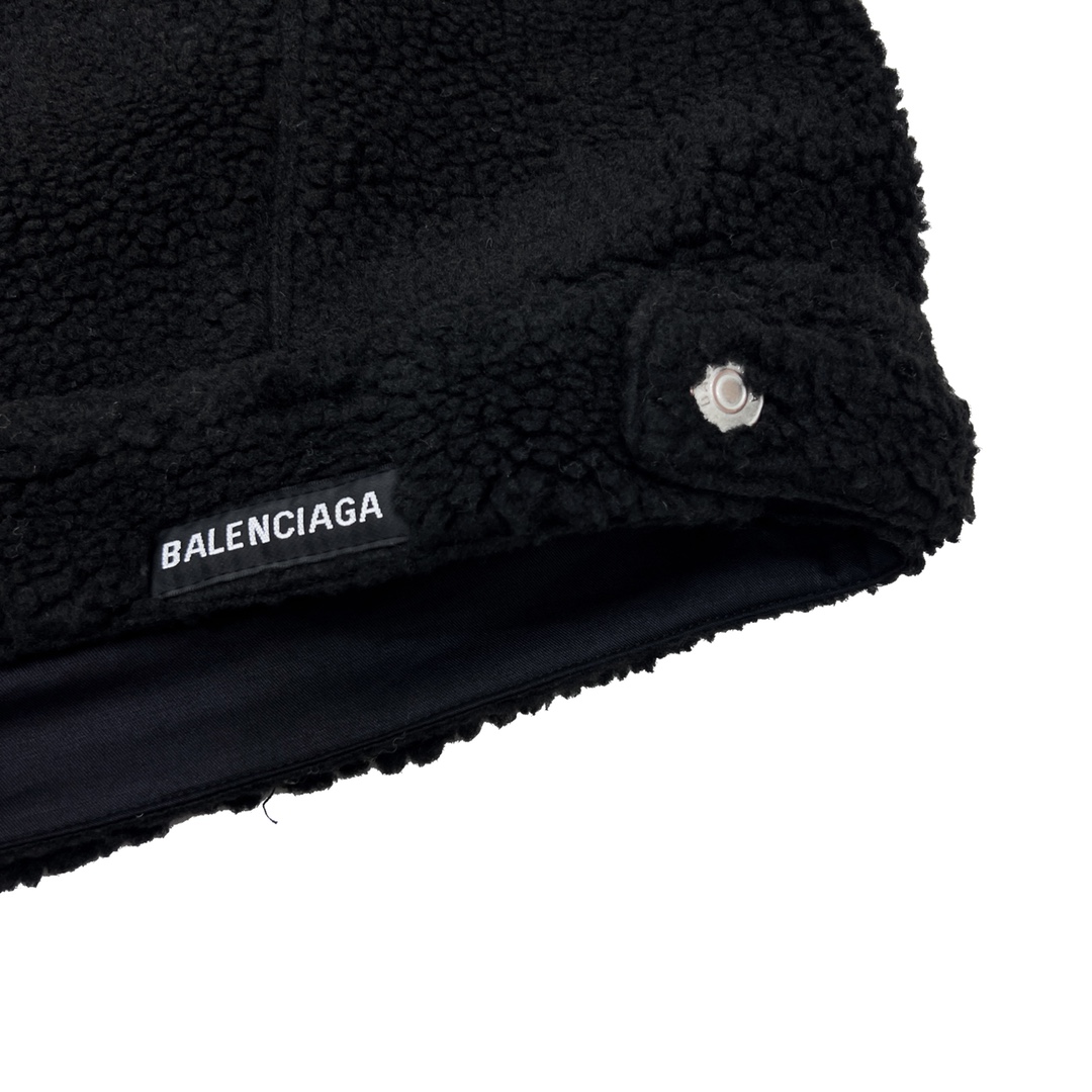 470 Balenciaga/巴黎世家 22ss logo刺绣泰迪羊羔毛外套