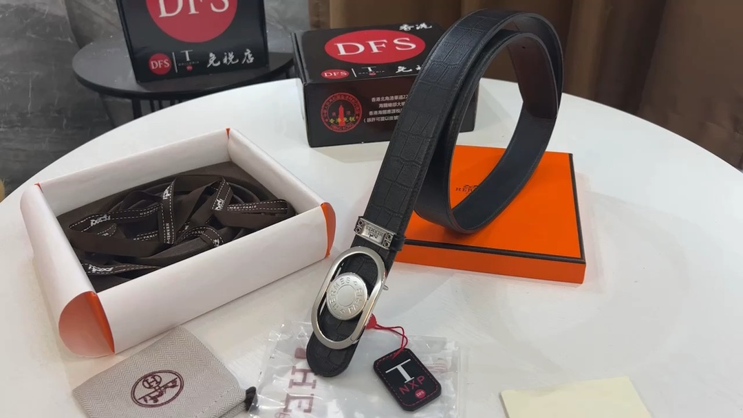 Hermès 高端防鹿皮 ，手感柔软，男士正装皮带爱马仕 双面使用