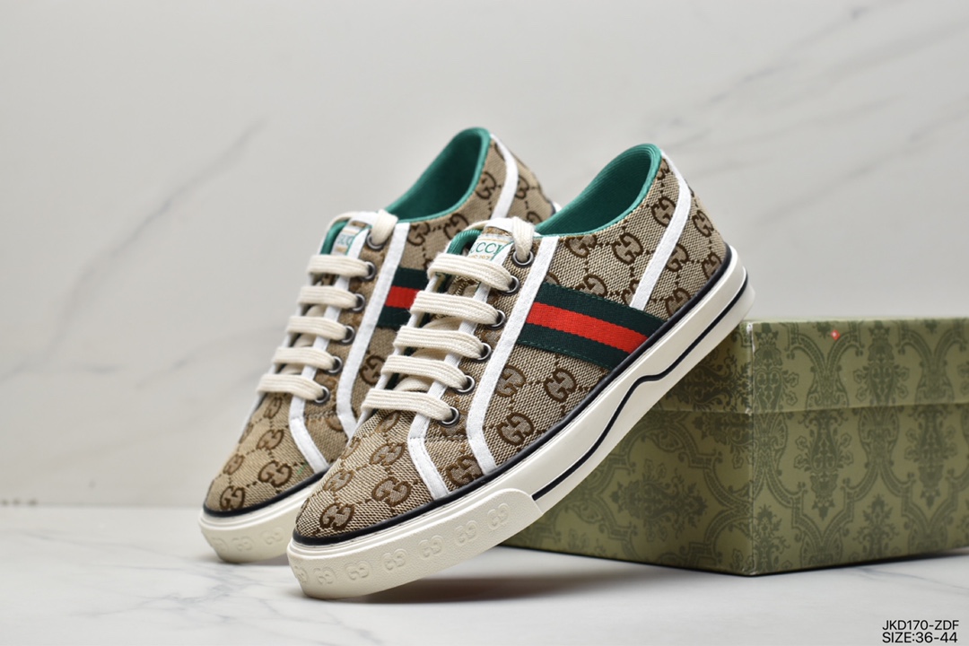 2020ss classic luxury brand GUCCI Tennis 1977 Print Sneaker canvas print retro casual sports shoes