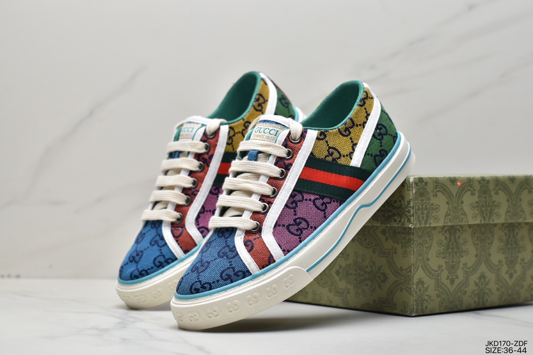 2020ss classic luxury brand GUCCI Tennis 1977 Print Sneaker canvas print retro casual sports shoes