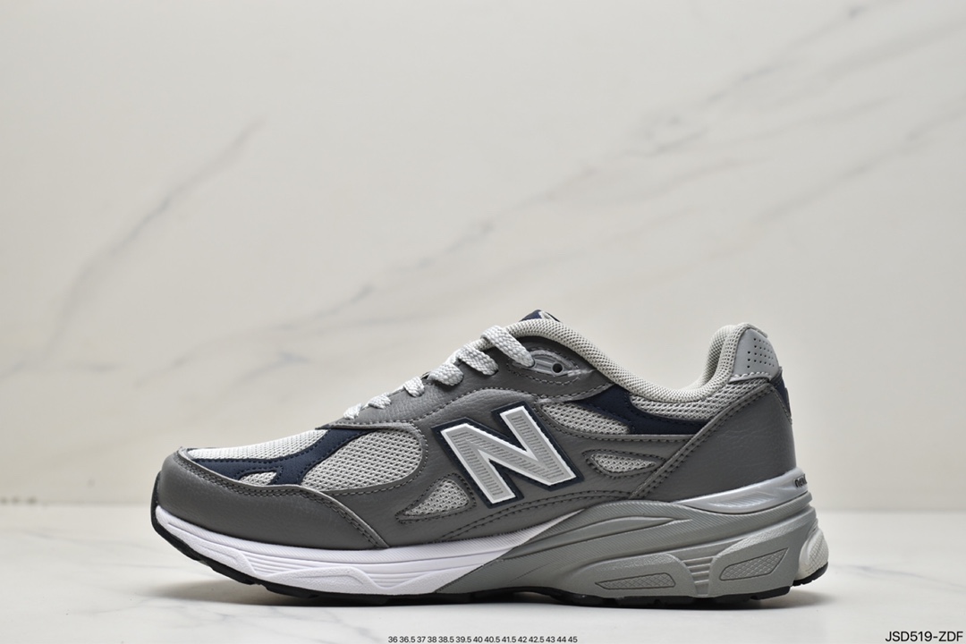 New Balance 990 v3 shoe body frame with leather material covering M990GJ3