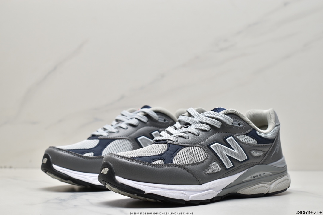 New Balance 990 v3 shoe body frame with leather material covering M990GJ3