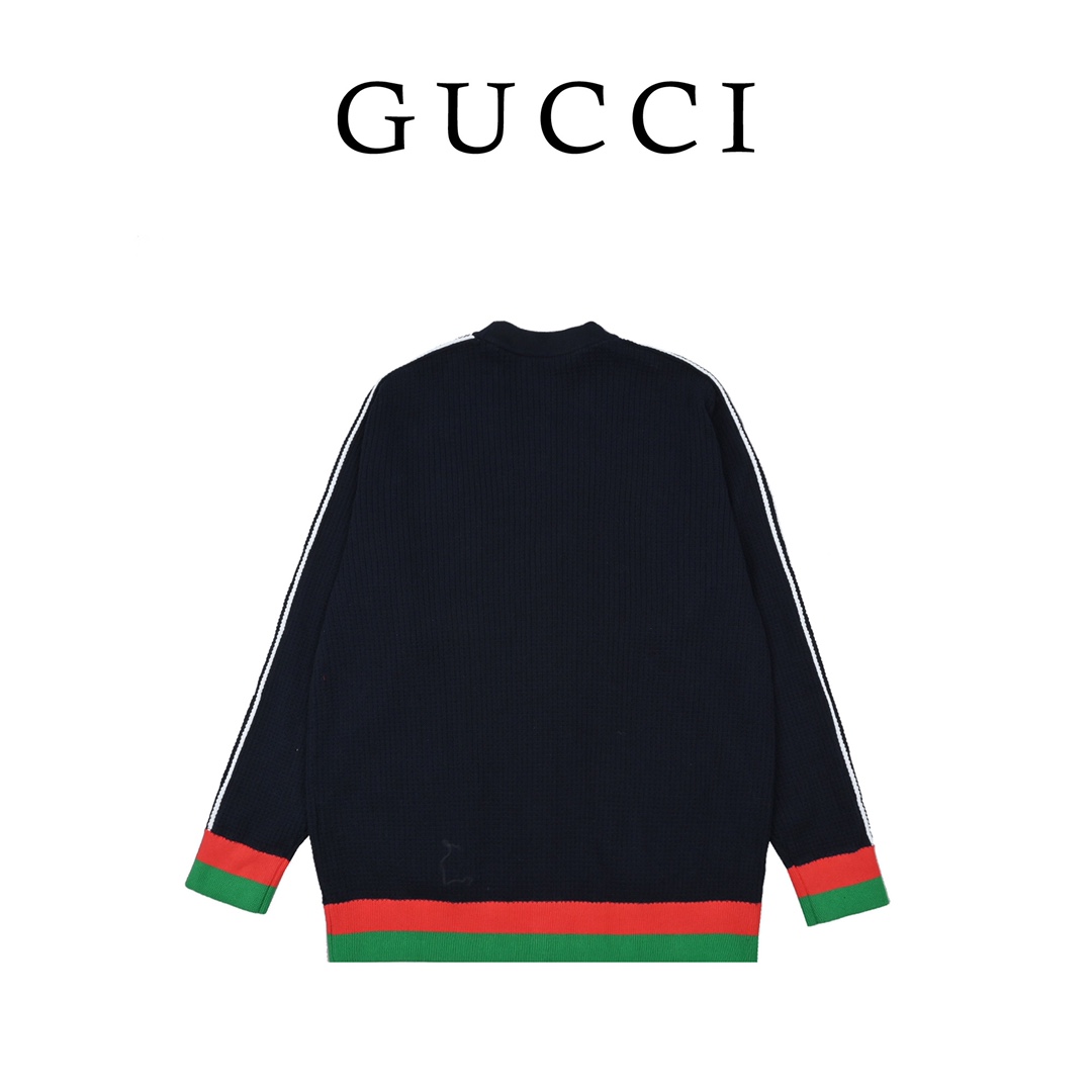 300 Gucci & Adidas 22Fw 联名三叶草织带开衫