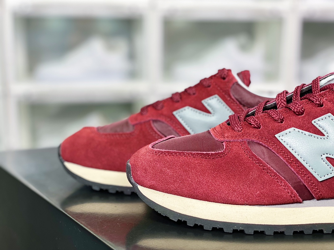 NBMADE UK 730 series low-top retro casual sports jogging shoes ”wine red brown gray” M730UKF