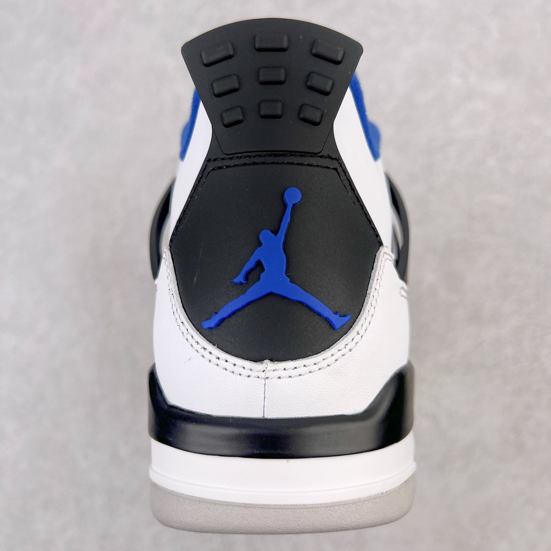 图片[8]-零售💰260 ＃KZ神版福利回馈‼Air Jordan AJ4 Retro 赛车蓝 308497-117 独家外贸特供尺码含 45.5 49.5 50.5 国内外口碑最好最推荐的产品 市场中端王者 亲自操刀耗时半年巨作 全套原纸板楦头开发 确保原汁原味 完美呈现四代版型 一比一鞋头弧度高度鞋身弧度 此版本只针对中端市场 皮料材质有所更替 其他数据细节工艺流程均保持一致 绝不口嗨 细节品控鞋型随意秒杀市面3XX 4XX 原厂TPU网格鞋带扣 正确内里网布 菱角分明不变形无多余毛边 柔软性质感一致于原鞋 市场唯一原厂鞋扣模具 背面可见隐藏注塑口 原厂织唛标 原厂飞人电绣工艺 尾指中部跳三针 独家绑鞋带手法 印刷中底布 四线拉帮 米色美纹纸贴合固定 进口港宝加持 后跟自然饱满 全鞋荧光划线卡点 追求极致完美 每一双都是工艺品 多重QC质检 超越公司货的品控标准 实实在在的免检产品 尺码：40 40.5 41 42 42.5 43 44 44.5 45 45.5 46 47.5 48.5 49.5 50.5 编码：by2936060-运动鞋