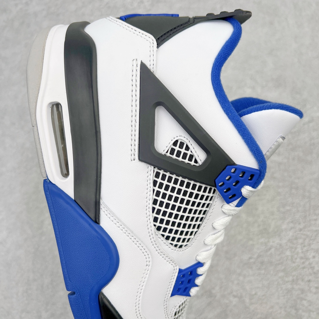 图片[6]-零售💰260 ＃KZ神版福利回馈‼Air Jordan AJ4 Retro 赛车蓝 308497-117 独家外贸特供尺码含 45.5 49.5 50.5 国内外口碑最好最推荐的产品 市场中端王者 亲自操刀耗时半年巨作 全套原纸板楦头开发 确保原汁原味 完美呈现四代版型 一比一鞋头弧度高度鞋身弧度 此版本只针对中端市场 皮料材质有所更替 其他数据细节工艺流程均保持一致 绝不口嗨 细节品控鞋型随意秒杀市面3XX 4XX 原厂TPU网格鞋带扣 正确内里网布 菱角分明不变形无多余毛边 柔软性质感一致于原鞋 市场唯一原厂鞋扣模具 背面可见隐藏注塑口 原厂织唛标 原厂飞人电绣工艺 尾指中部跳三针 独家绑鞋带手法 印刷中底布 四线拉帮 米色美纹纸贴合固定 进口港宝加持 后跟自然饱满 全鞋荧光划线卡点 追求极致完美 每一双都是工艺品 多重QC质检 超越公司货的品控标准 实实在在的免检产品 尺码：40 40.5 41 42 42.5 43 44 44.5 45 45.5 46 47.5 48.5 49.5 50.5 编码：by2936060-运动鞋