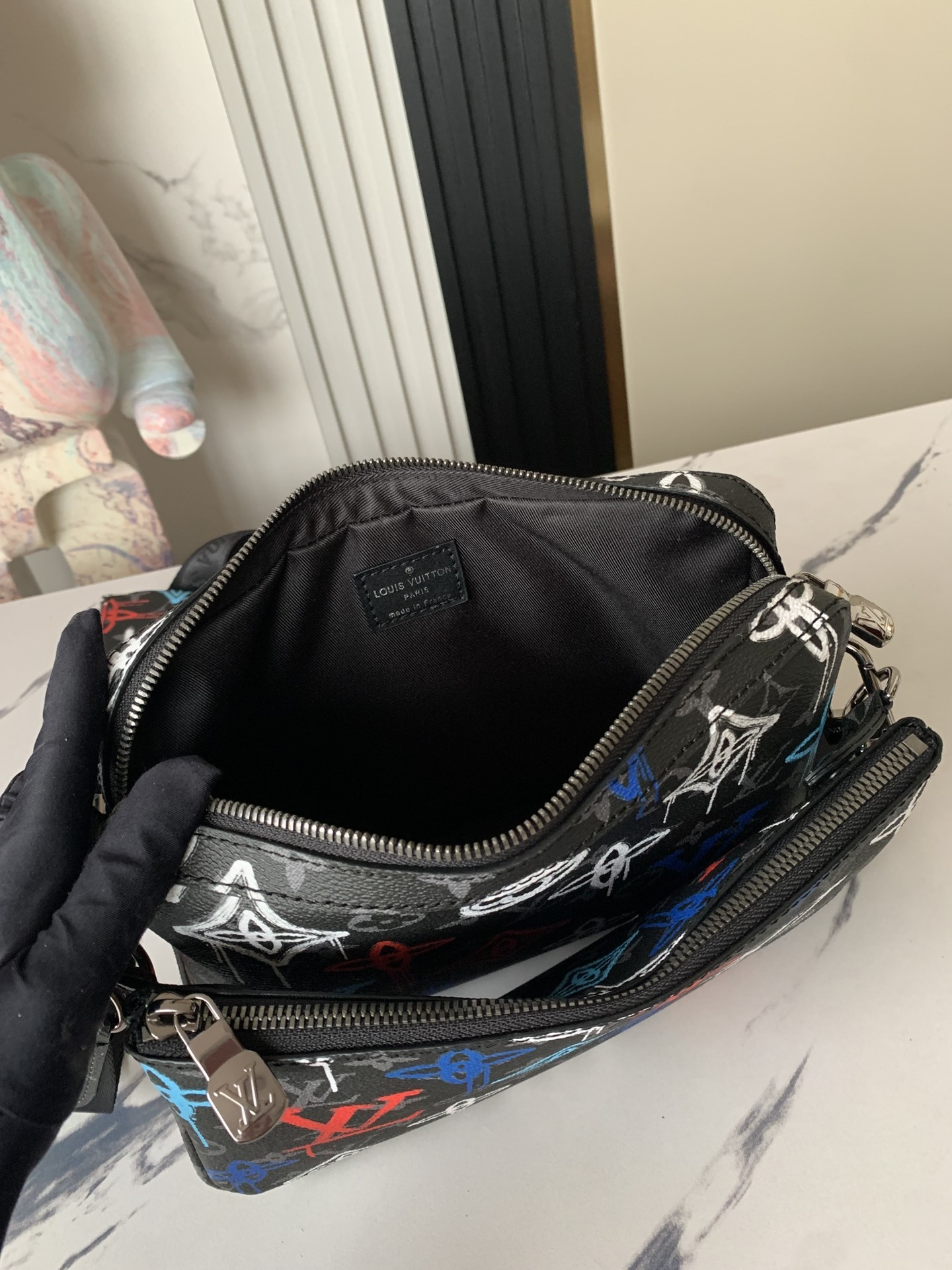 顶级原单独家实拍M21396Trio邮差包释放DamierSpray元素的潮流意趣路易威登标志性Dami