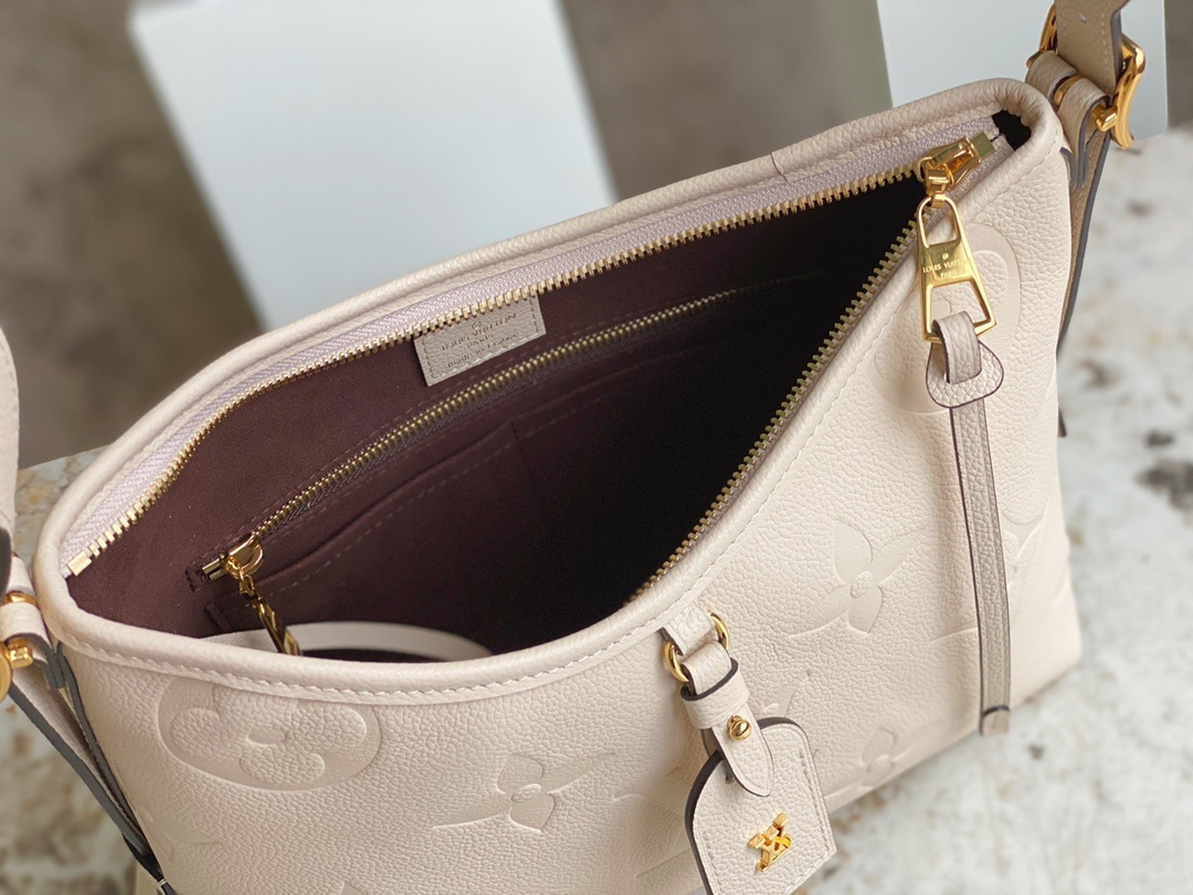顶级原单M46293米白全皮全皮压花系列小号CarryAll小号手袋M46288取材Monogram全皮