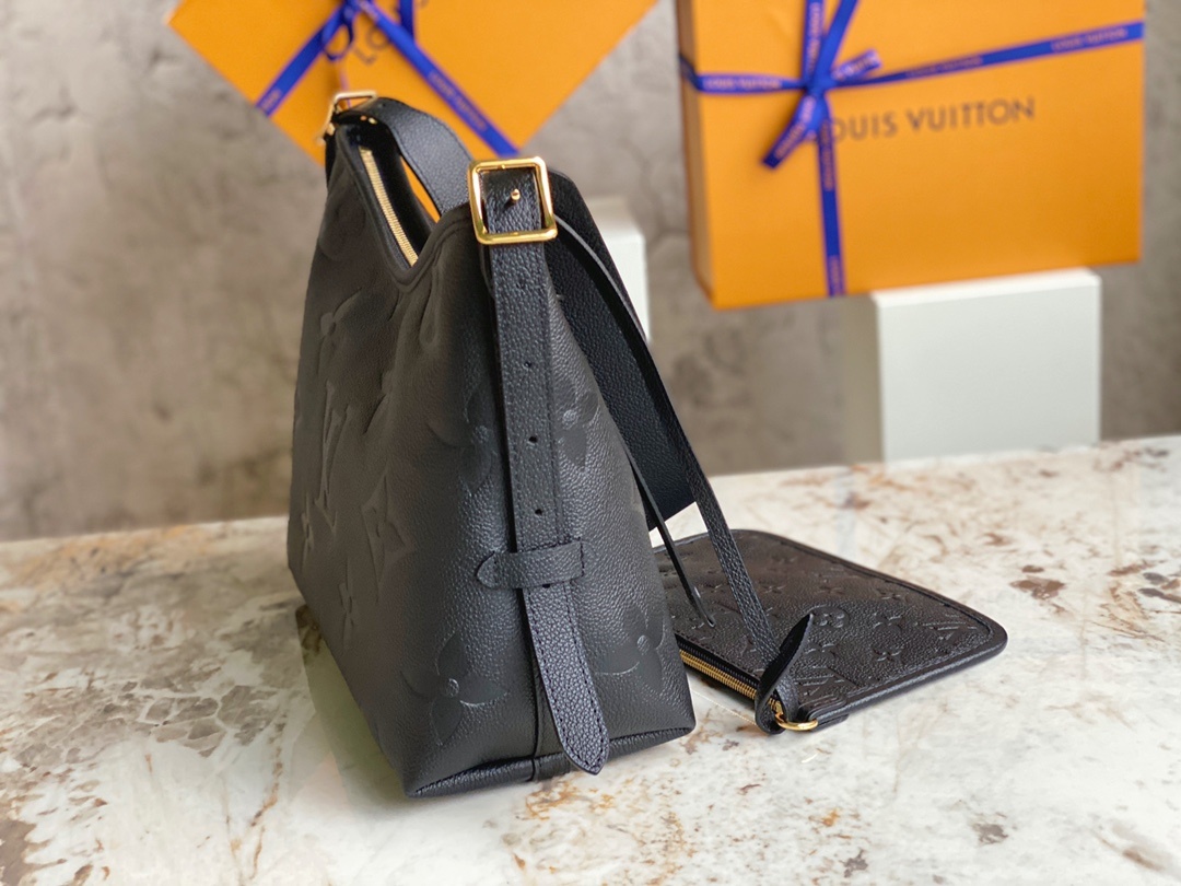 顶级原单M46288黑色全皮全皮压花系列小号CarryAll小号手袋M46288取材Monogram全皮