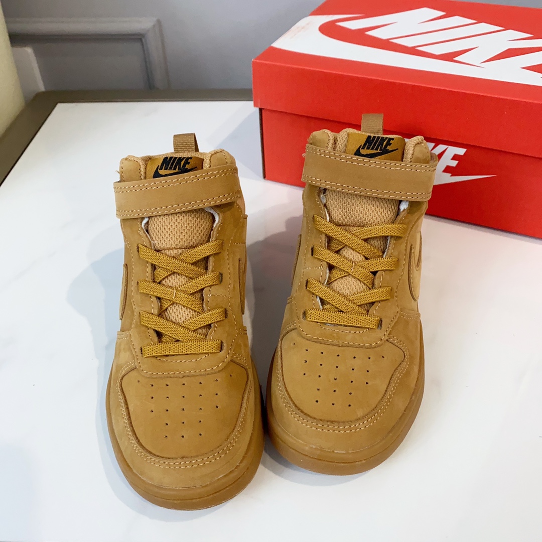 图片[2]-空军高帮工装童鞋22-37.5码 🔚轻运动设计，防滑耐磨的鞋底，平时小朋友跑跑跳跳也很放心，弹力带魔术贴完全无压力穿脱也方便，真是好看又好穿-选品中心