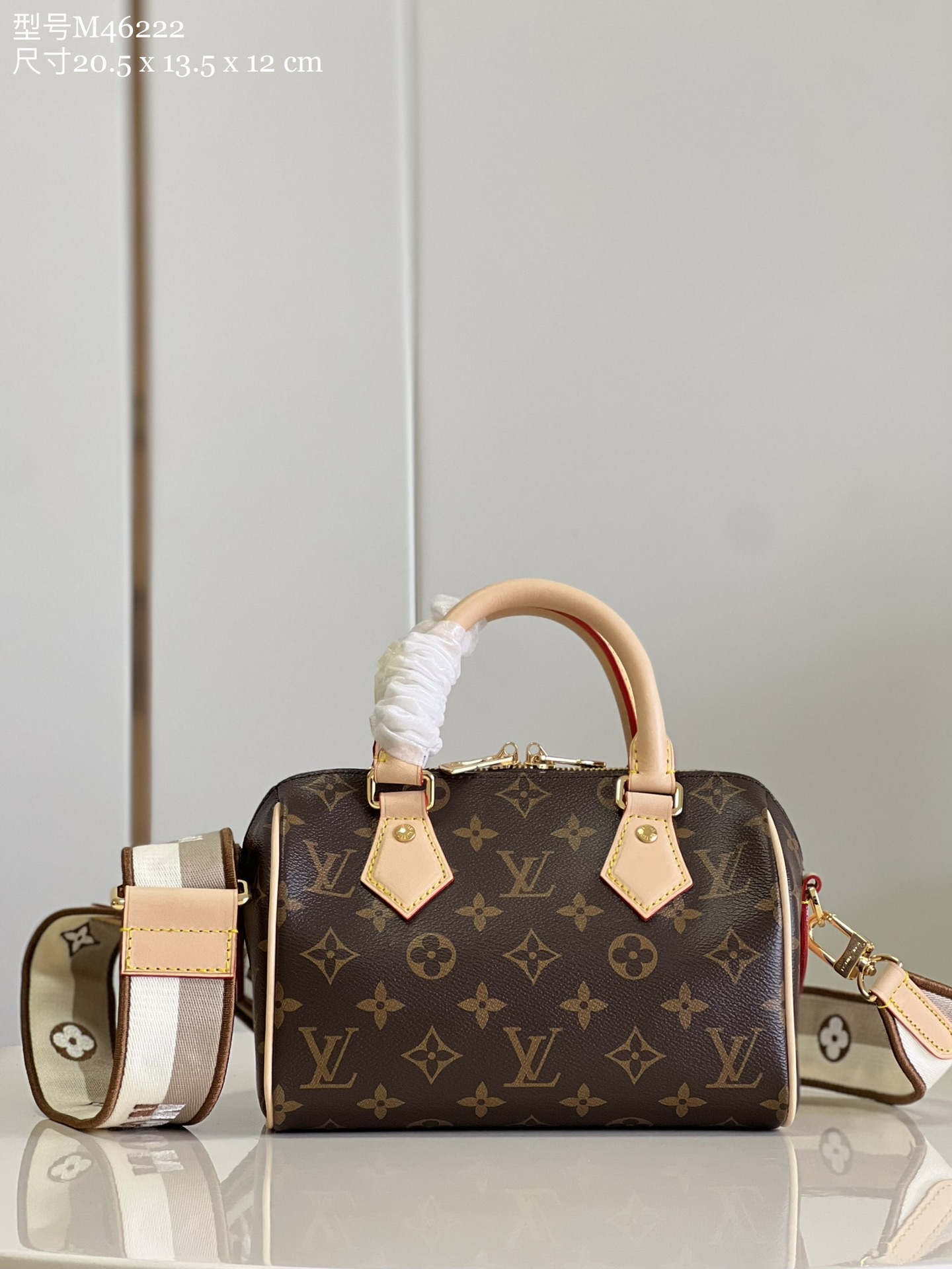 Louis Vuitton LV Speedy Handbags Travel Bags Monogram Canvas Cowhide Fabric M46222