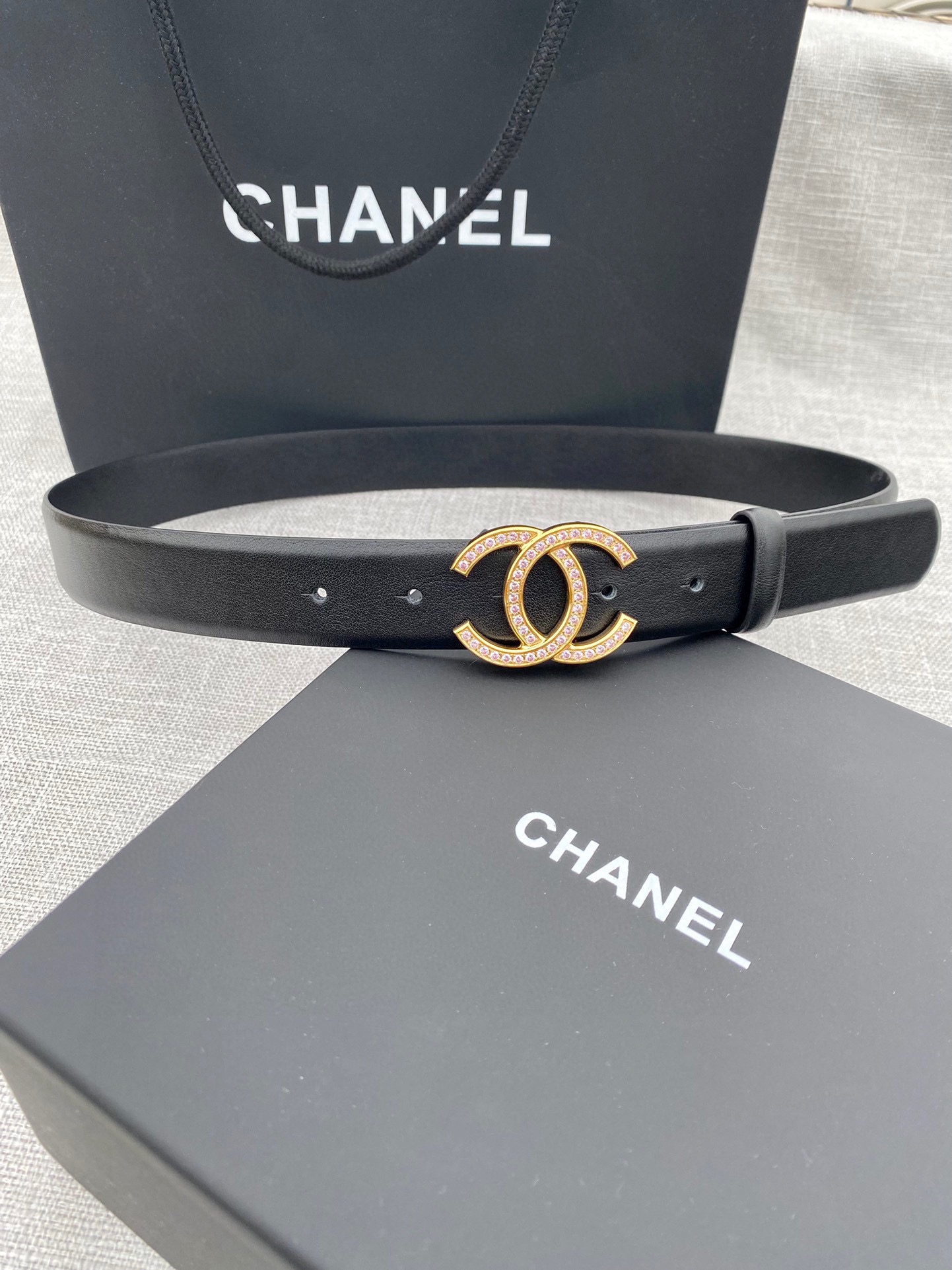 Comprar falso de alta calidad
 Chanel Cinturón Plata Incrustados con diamantes Mujeres Hebillas acero Piel vaca Cuero