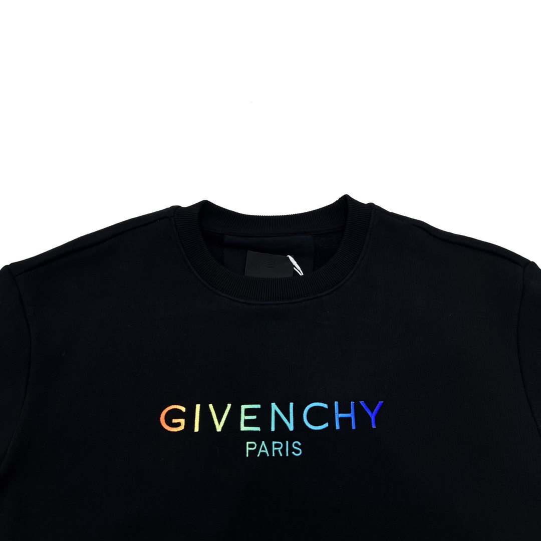 260 Givenchy/纪梵希GVC 22FW 彩色刺绣字母徽标圆领套头卫衣