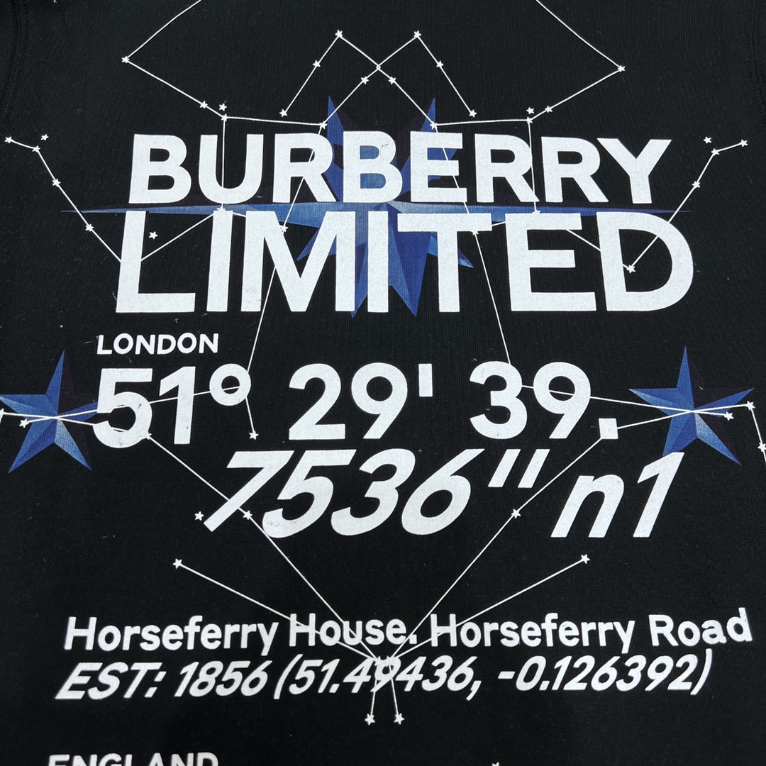 300 Burberry/巴宝莉 2022SS秋冬新款 字母星座印花连帽卫衣