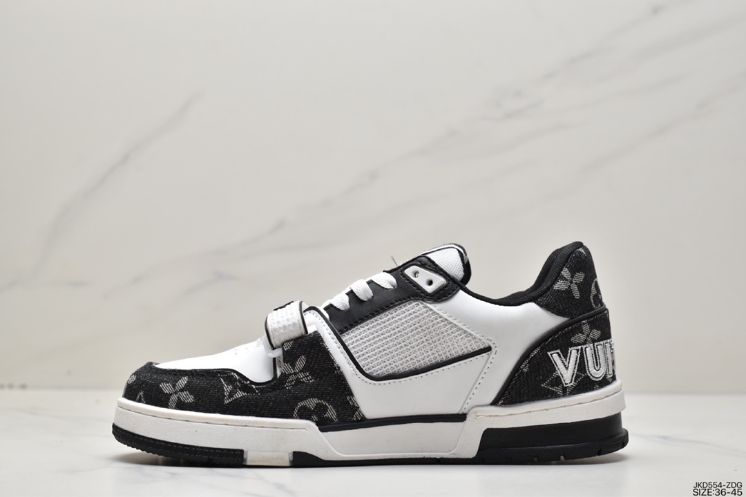 LV Louis Vuitton Louis Vuitton Trainer Low Sneaker Bread Edition Series Low Help