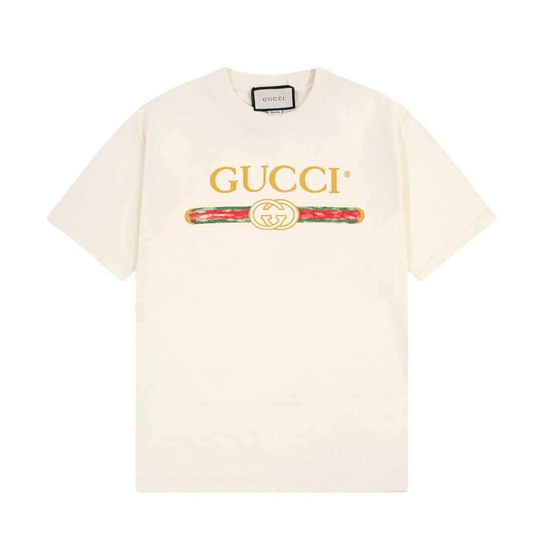 Gucci 古驰 金典款Gucci标识印花短袖